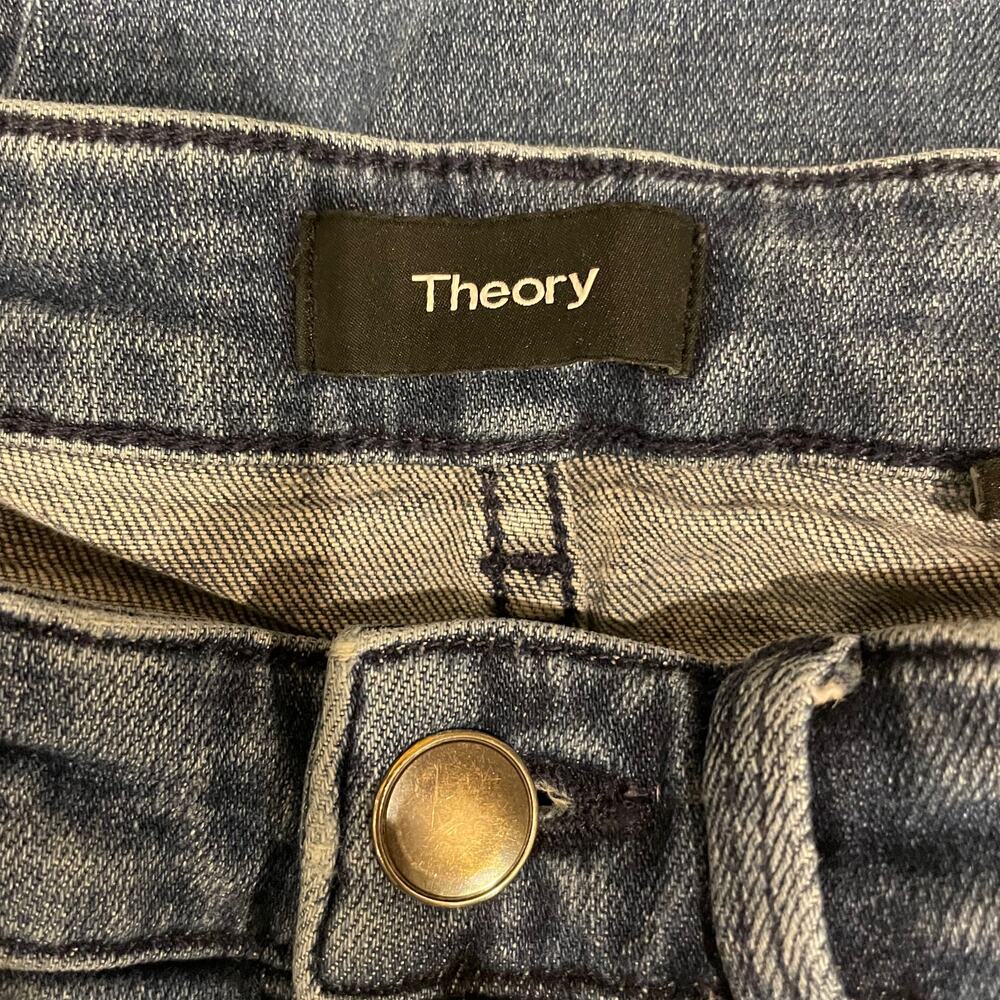 Theory Jeans Womens 25 Blue Denim Dracie Smyth Skinny Pants Casusal - Picture 3 of 7